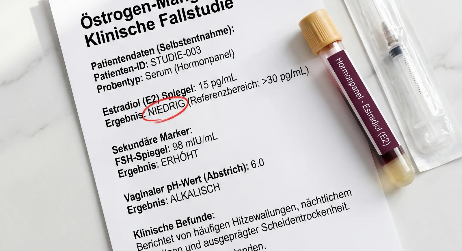 Östrogen-Mangel-Befund — Klinische Fallstudie